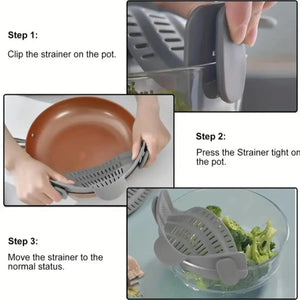 Adjustable Clip-On Silicone Strainer