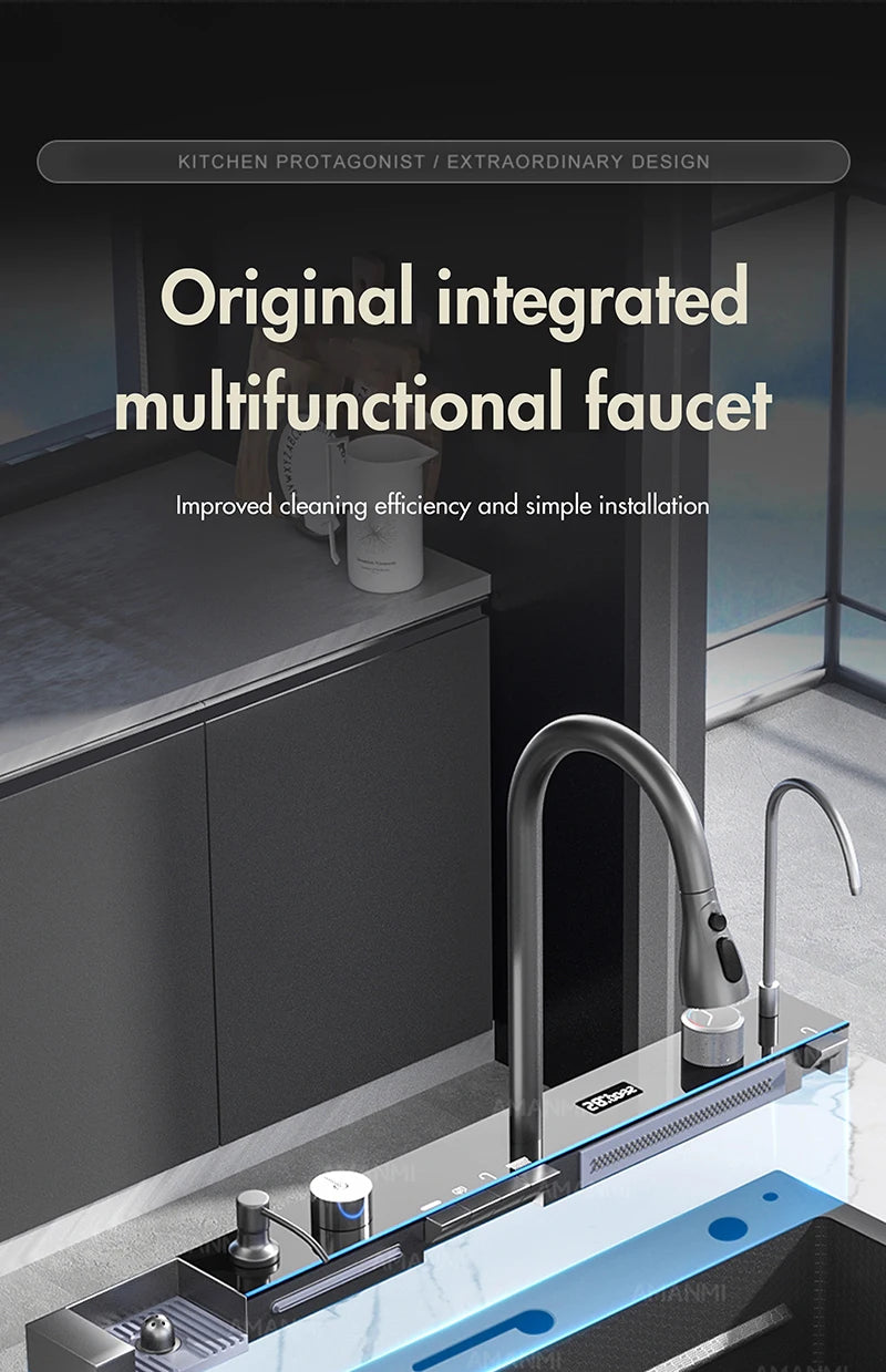 304 Stainless Steel Waterfall Sink Set