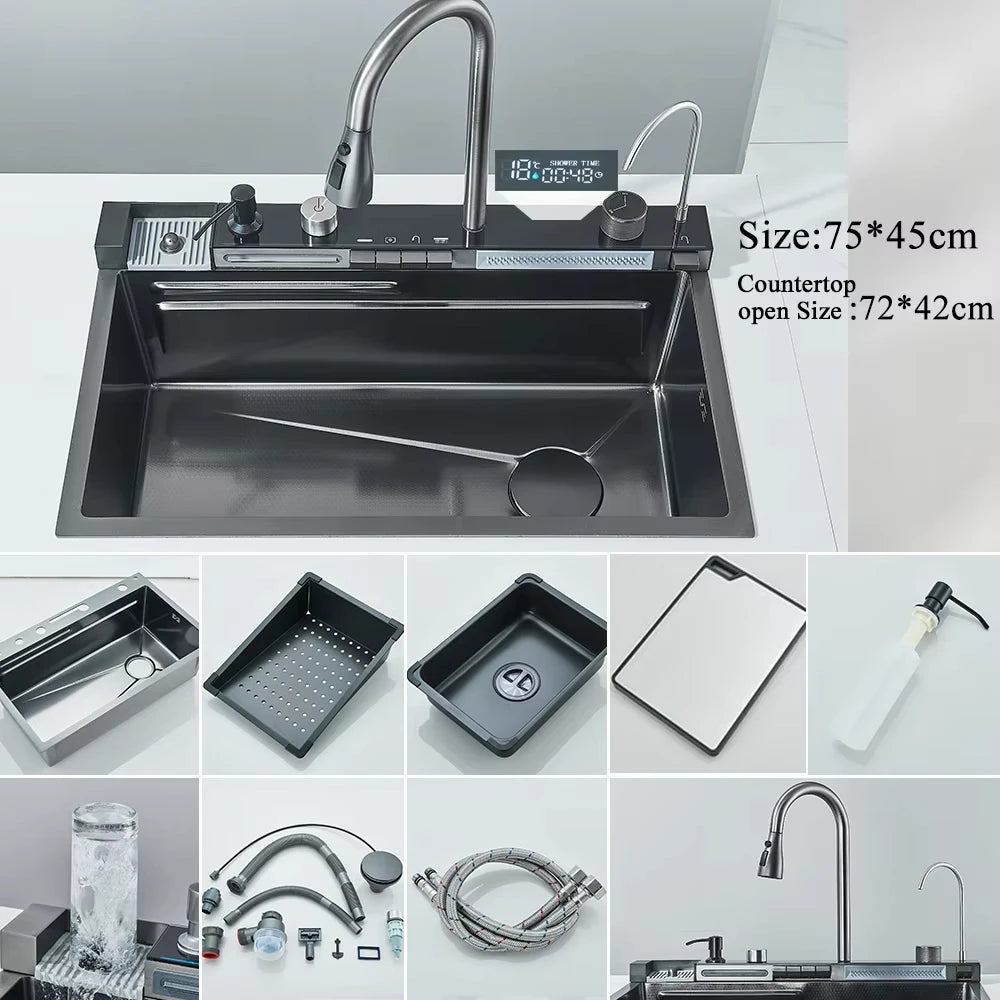 304 Stainless Steel Waterfall Sink Set