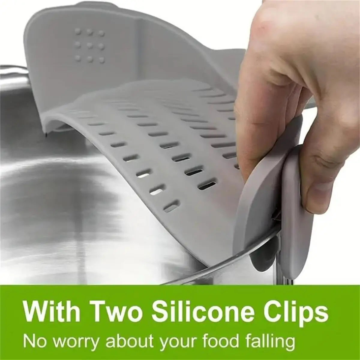 Adjustable Clip-On Silicone Strainer