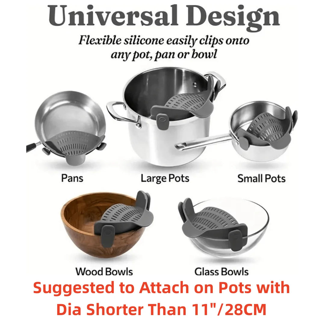 Adjustable Clip-On Silicone Strainer