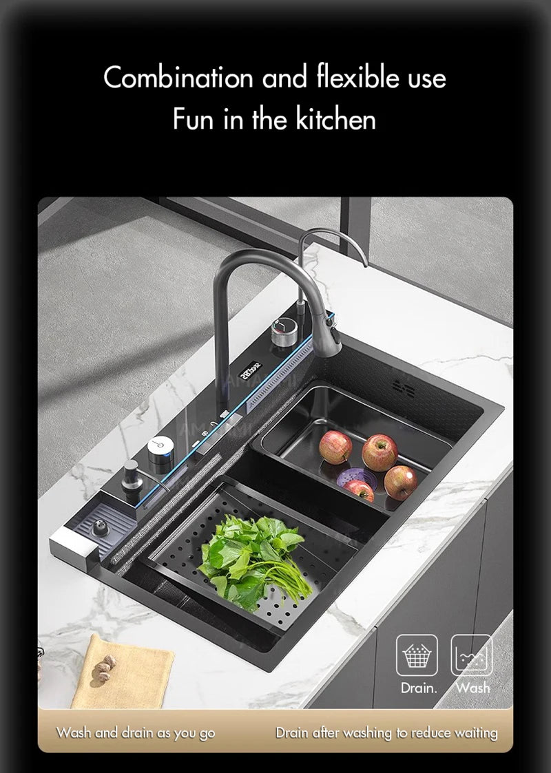 304 Stainless Steel Waterfall Sink Set