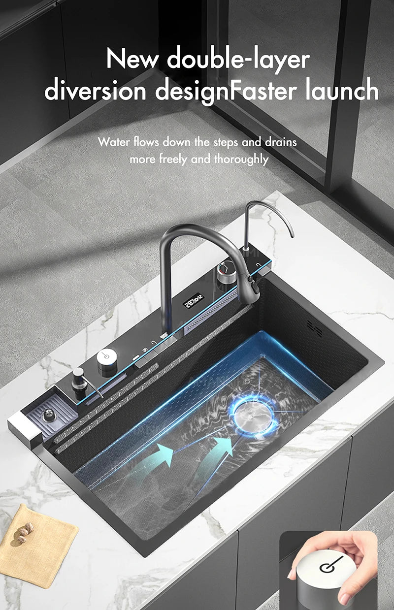 304 Stainless Steel Waterfall Sink Set