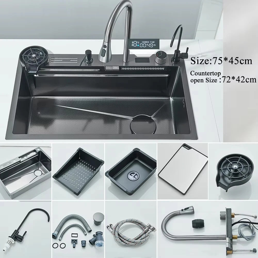 304 Stainless Steel Waterfall Sink Set