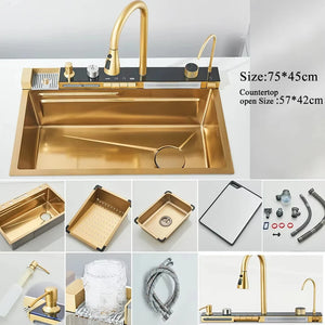 304 Stainless Steel Waterfall Sink Set