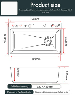 304 Stainless Steel Waterfall Sink Set