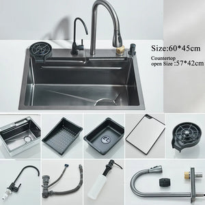304 Stainless Steel Waterfall Sink Set