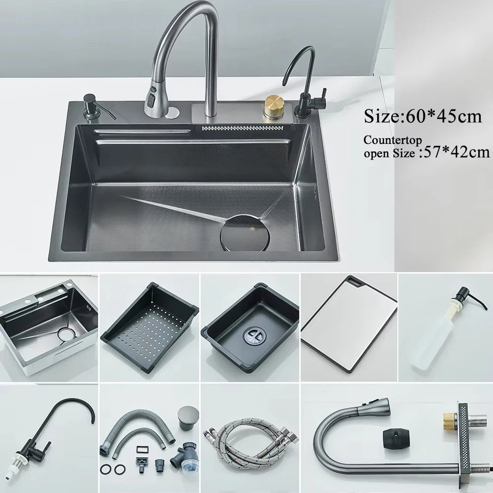 304 Stainless Steel Waterfall Sink Set