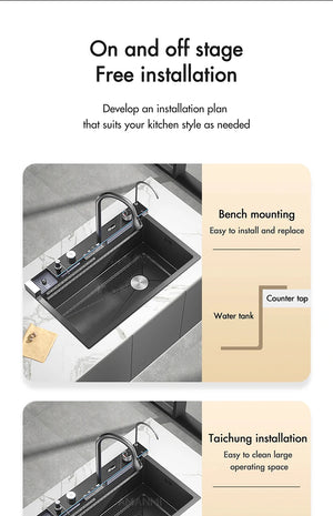 304 Stainless Steel Waterfall Sink Set