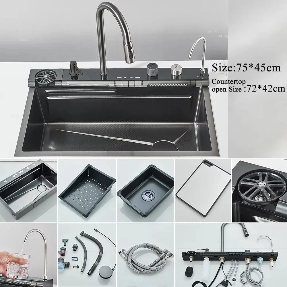304 Stainless Steel Waterfall Sink Set