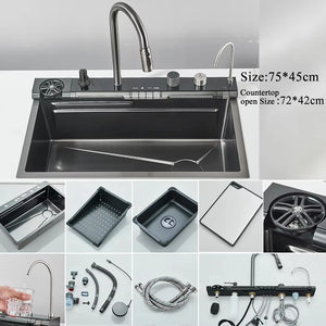 304 Stainless Steel Waterfall Sink Set
