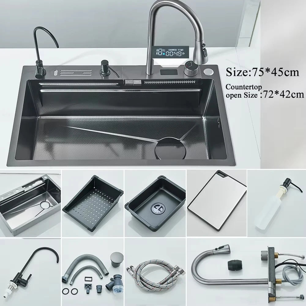 304 Stainless Steel Waterfall Sink Set